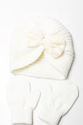2 Piece Hat And Gloves Set Cream (1)