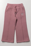 Pintuck Wide Leg Trackpants Pink