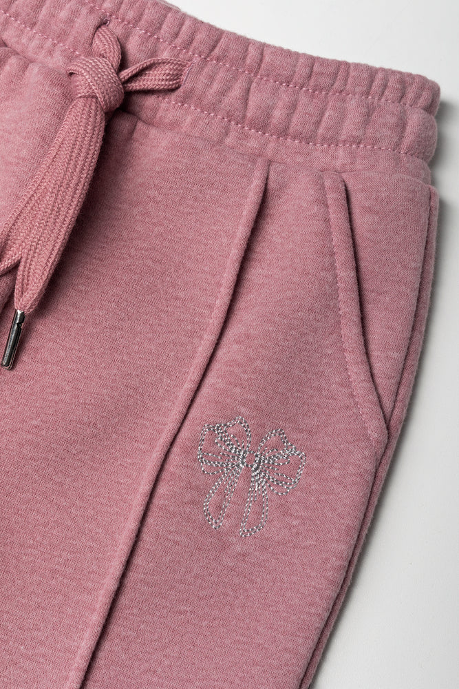Pintuck Wide Leg Trackpants Pink (1)