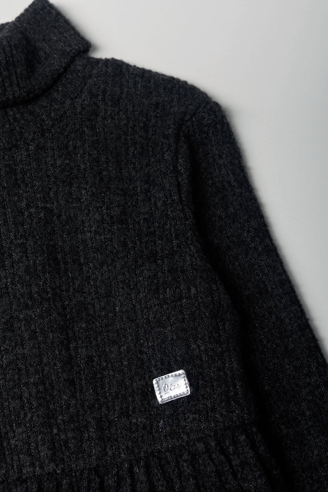 Poloneck Dress Black