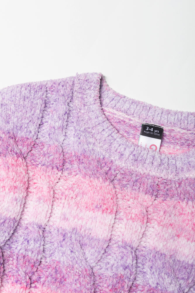 Cable Knit Jersey Pink And Purple (1)