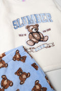 Pyjama Set Cream And Blue (1)