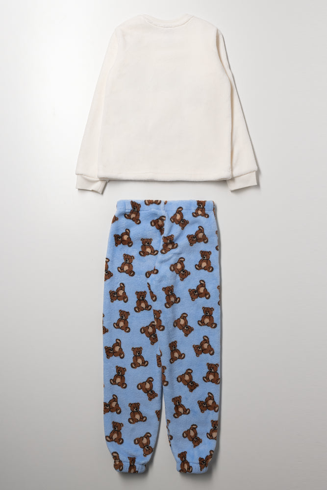 Pyjama Set Cream And Blue (2)