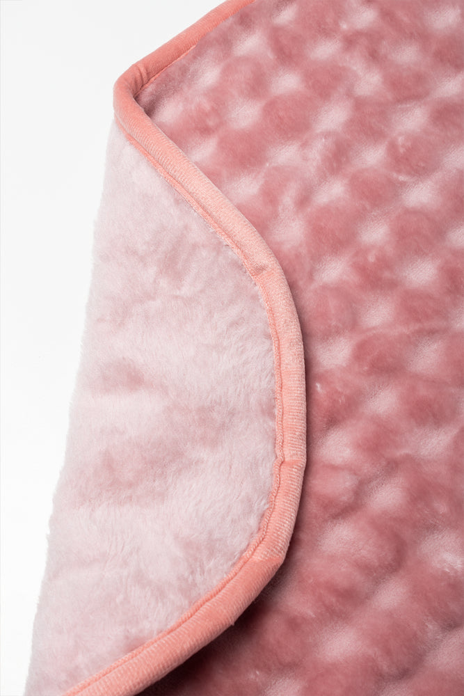 Textured Mink Blanket Pink