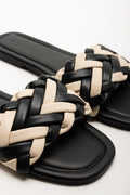 Braided Mule Sandals Black And Natural (2)