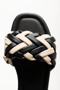 Braided Mule Sandals Black And Natural (4)