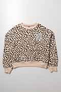Leopard Crew Neck Tracktop Natural