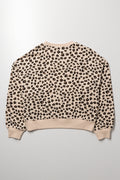 Leopard Crew Neck Tracktop Natural (2)