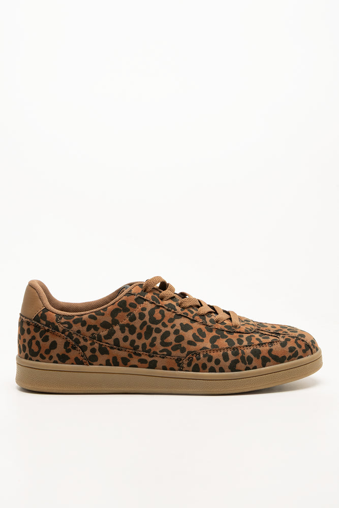 Leopard Print Sneakers Brown