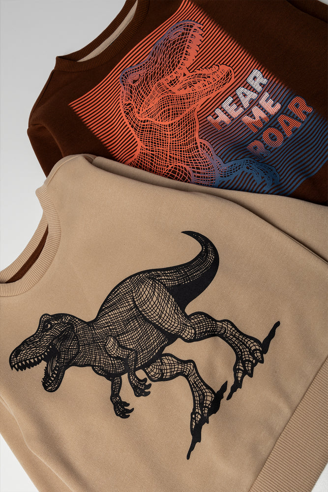 2 Pack Crew Neck Tracktops Brown And Blue