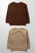 2 Pack Crew Neck Tracktops Brown And Blue (2)