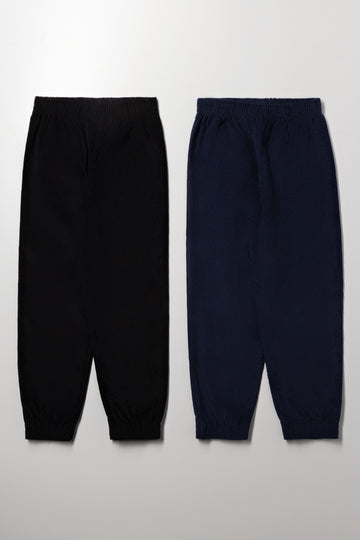 2 Pack Corduroy Pants Black And Navy