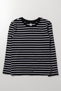 Stripe Long Sleeve T-Shirt Black And White