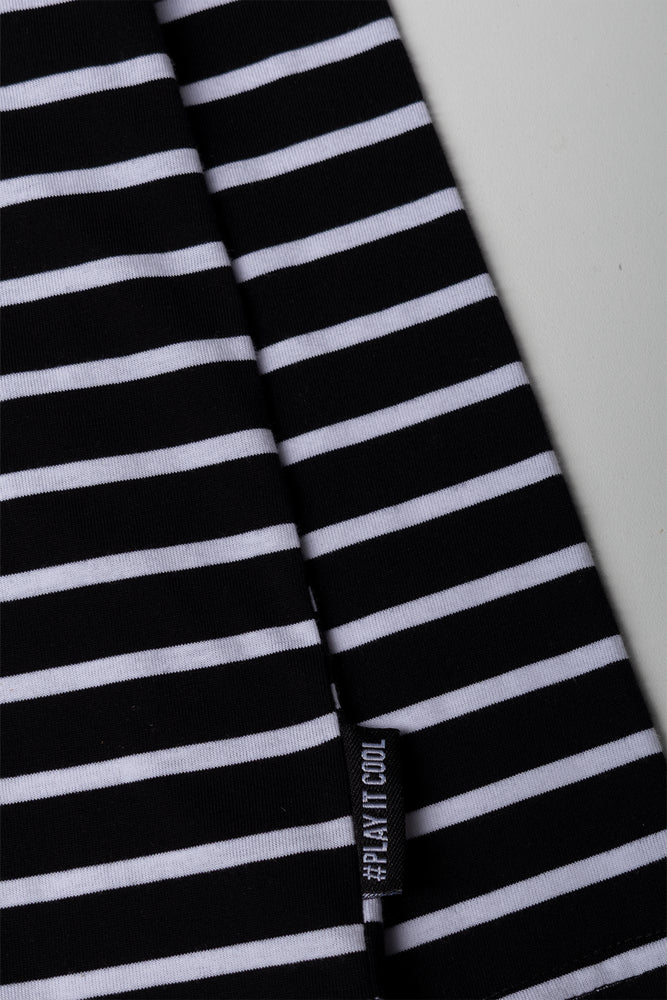 Stripe Long Sleeve T-Shirt Black And White (1)