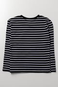 Stripe Long Sleeve T-Shirt Black And White (2)
