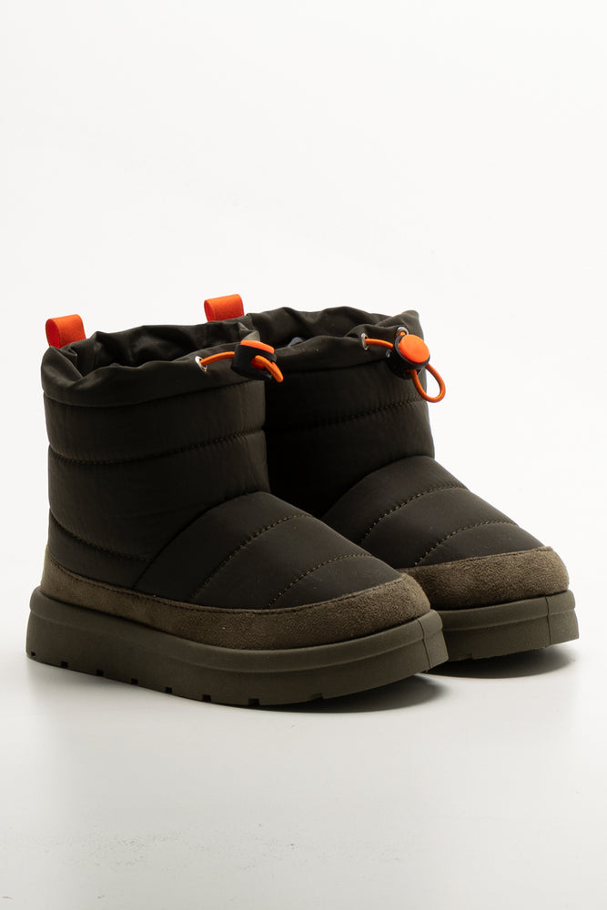 Quilted Boots Olive Green