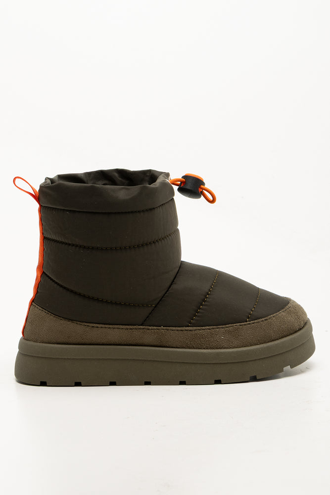 Quilted Boots Olive Green