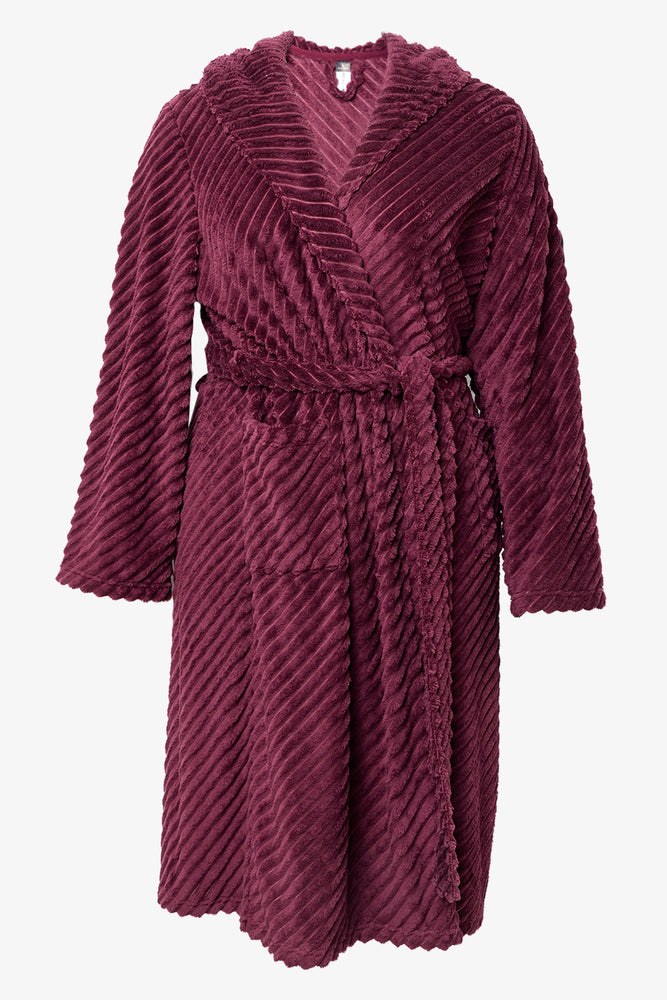 Fleece Textured Gown Burgundy
