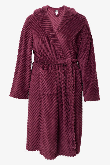 Fleece Textured Gown Burgundy