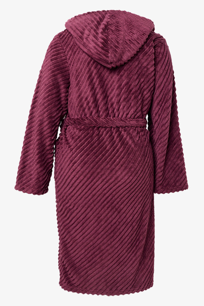 Fleece Textured Gown Burgundy (1)