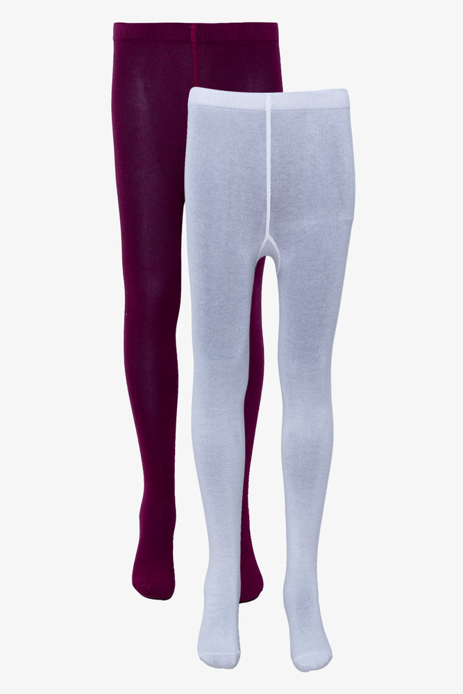 2 Pack Tights Purple And White