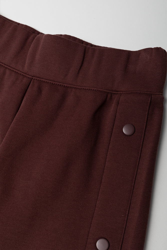 Wide Leg Trackpants With Poppers Brown (1)
