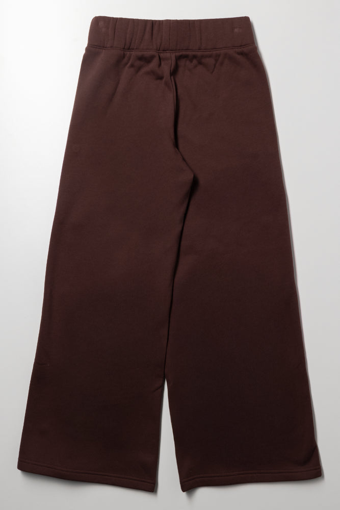 Wide Leg Trackpants With Poppers Brown (2)