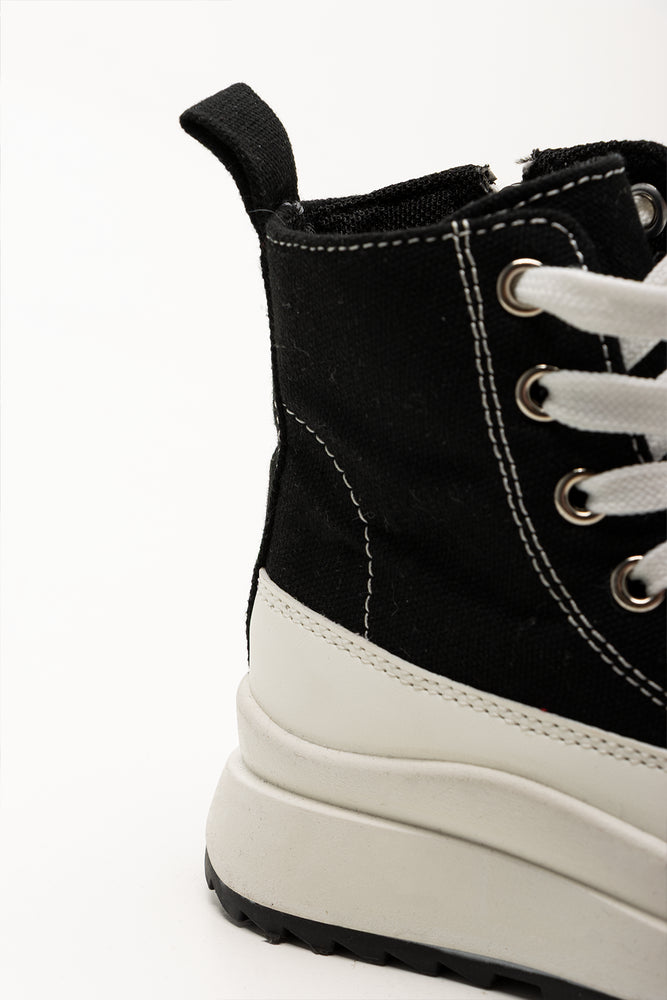 Bow Charm High Top Sneakers Black (3)