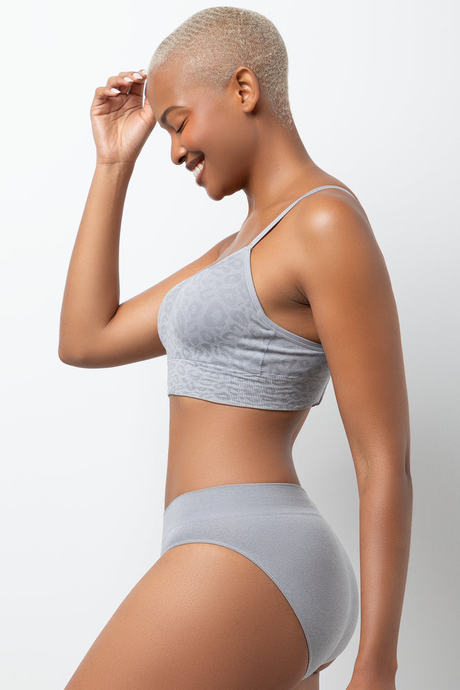 Animal Print Seamfree Bralette Grey (2)