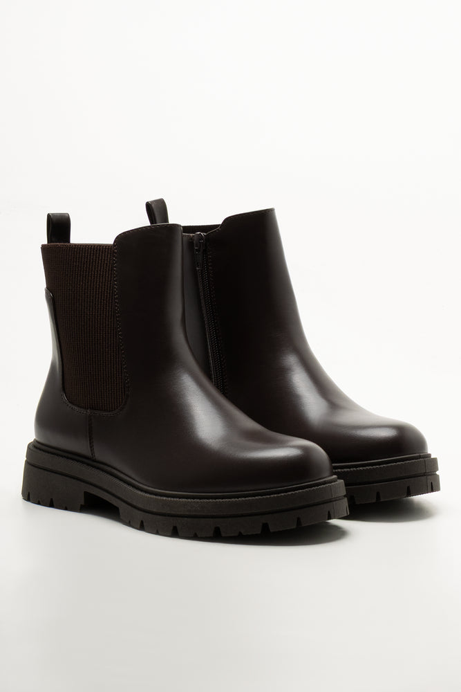 Chunky Chelsea Boots Brown