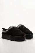 Platform Slipper Mule Black