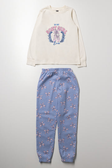 Pyjama Set Cream And Blue
