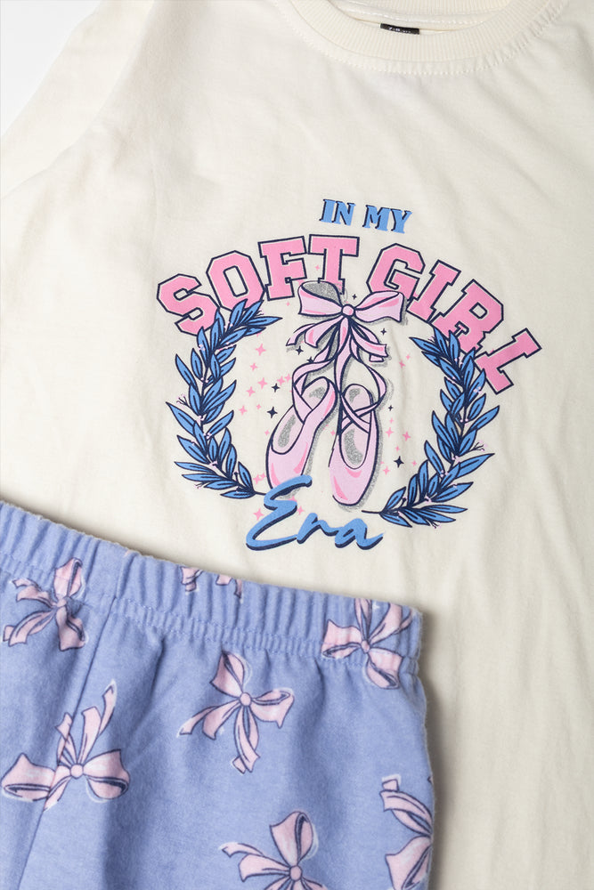 Pyjama Set Cream And Blue (1)