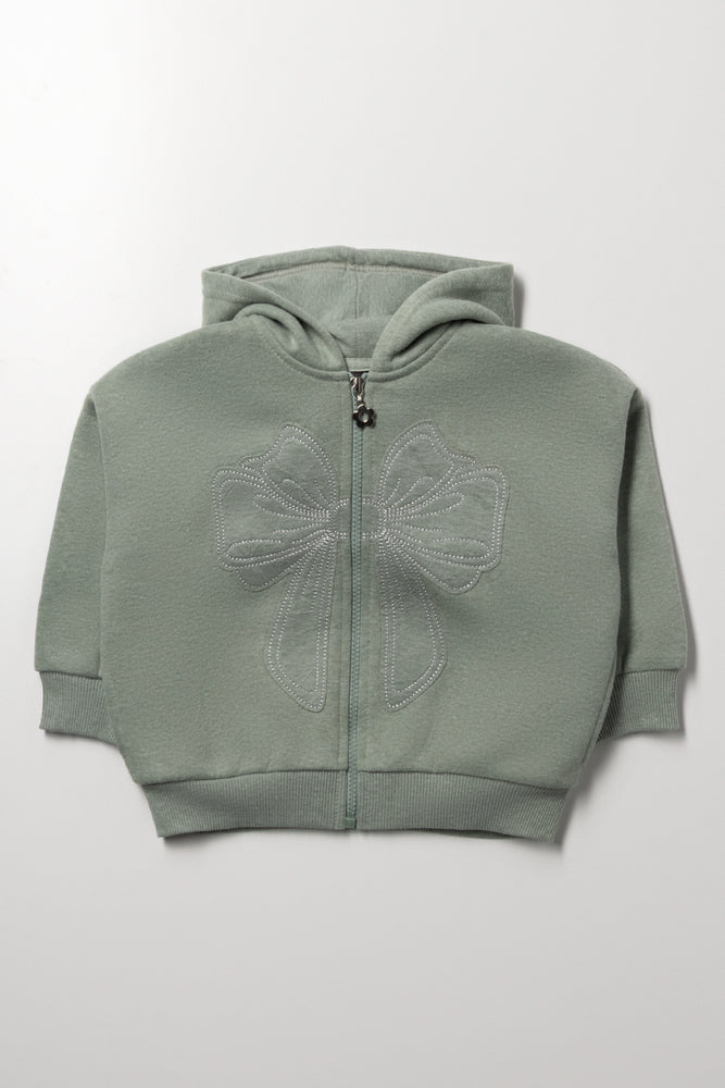 Bow Zip Through Hooded Tracktop Green | Tops & T-Shirts | Ackermans