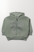 Bow Zip Through Hooded Tracktop Green