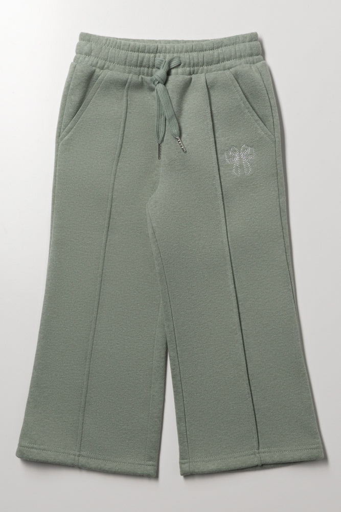 Pintuck Wide Leg Trackpants Green | Tracksuits | Ackermans