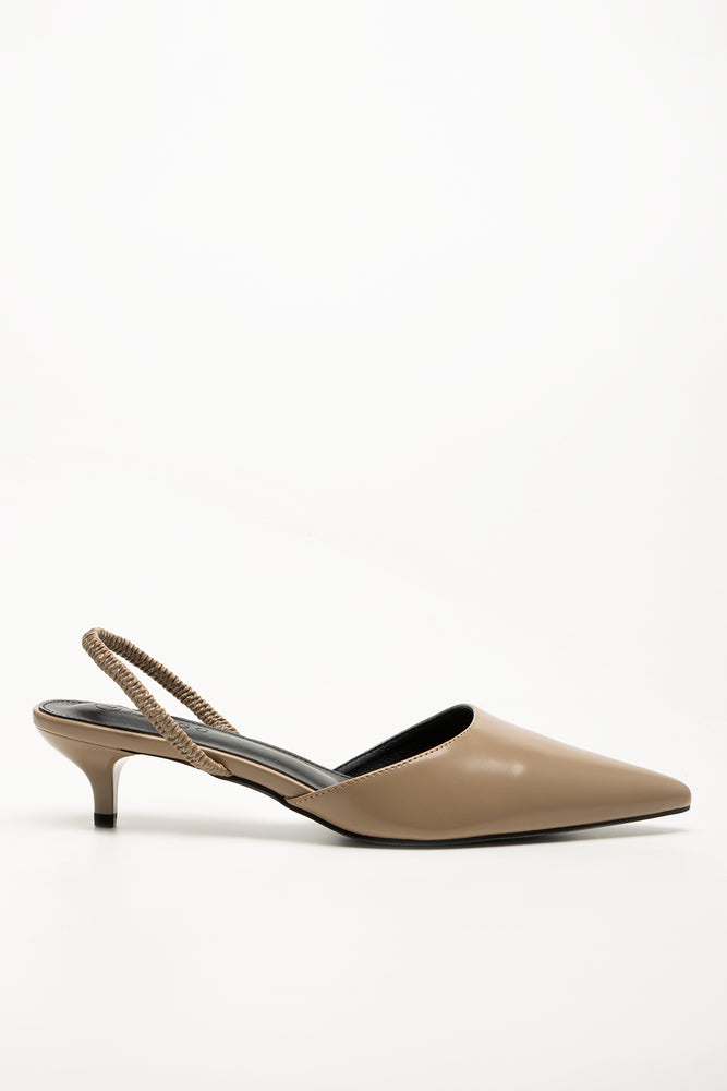 Pointy Kitten Heels Natural