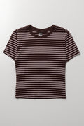 Stripe Short Sleeve T-Shirt Brown