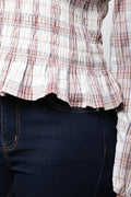 Check Long Sleeve Top Natural (3)