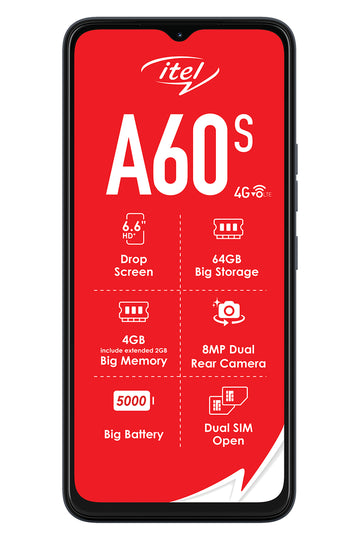 Itel A06S 64GB 4G Dual SIM Black