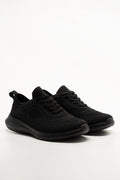 Knit Lace Up Trainers Black