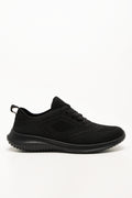 Knit Lace Up Trainers Black (1)
