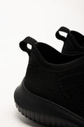 Knit Lace Up Trainers Black (3)