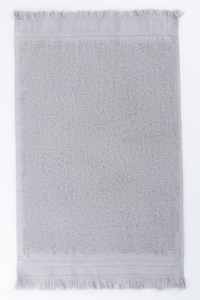 Silver Cotton Fringed Guest Towel (1)