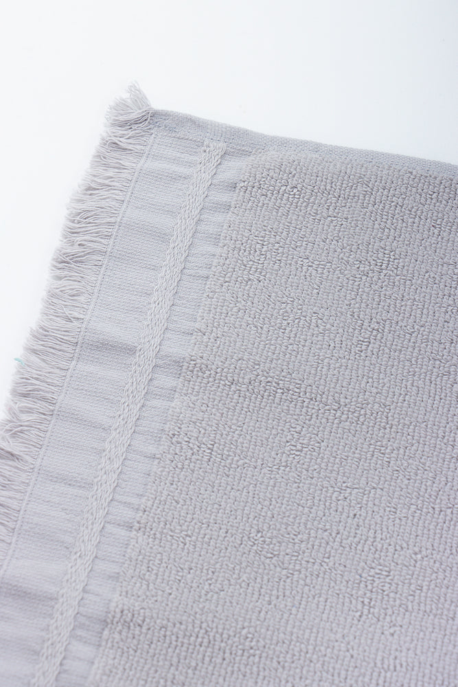Silver Cotton Fringed Guest Towel (2)