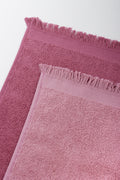 Pink 2 Pack Fringed Guest Towel (2)