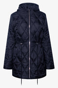 Quilted Drawcord Waist Puffer Jacket Black