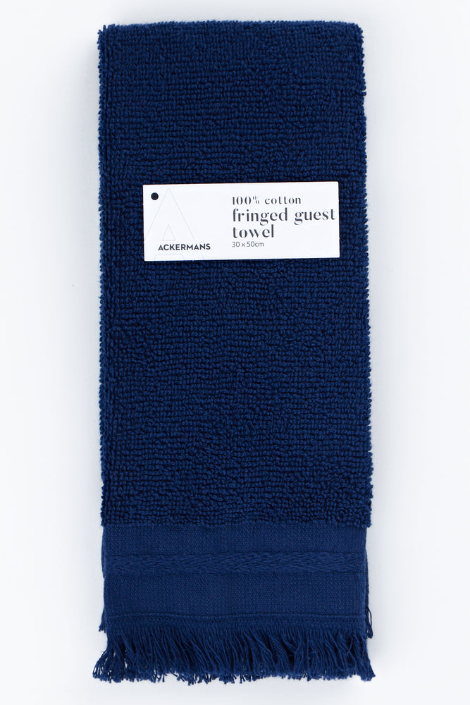 Blue Fringed Guest Towel