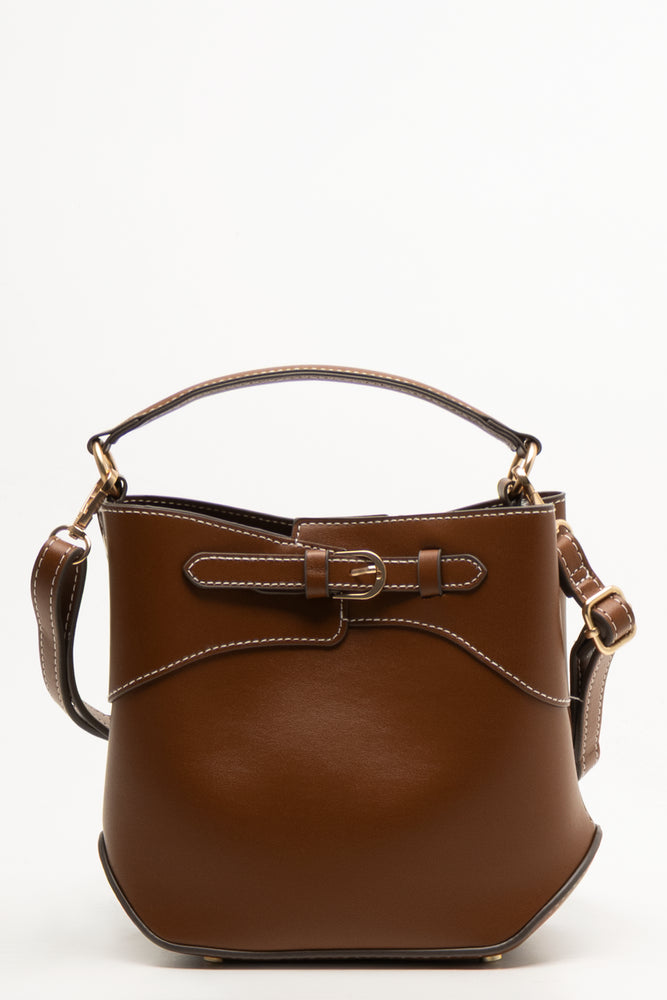 Buckle Bucket Bag Tan