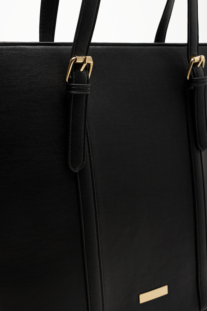 3 Piece Quilted Bag Set Black (3)